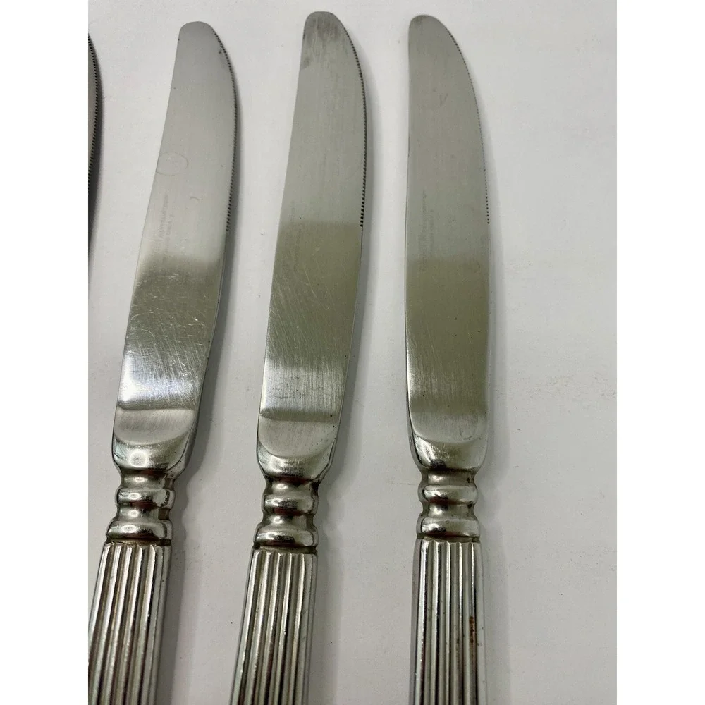 Hampton Silversmiths MONUMENT Ribbed 18/10 Dinner Knives Set Of 5 Knife